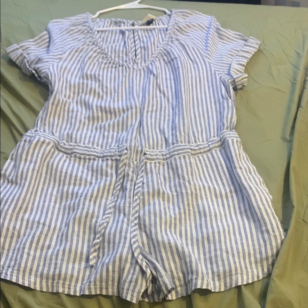Universal Thread Blue and White Striped Romper